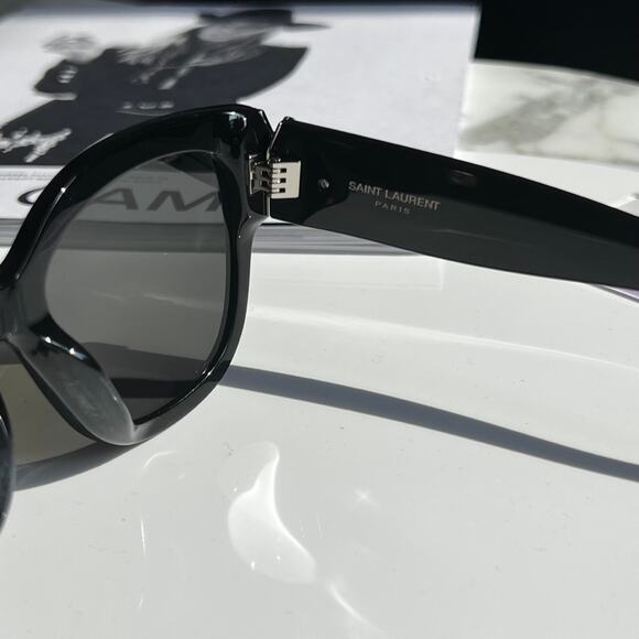 NEW Saint Laurent SLM95/F Black POLARIZED Sunglasses - Picture 9 of 11